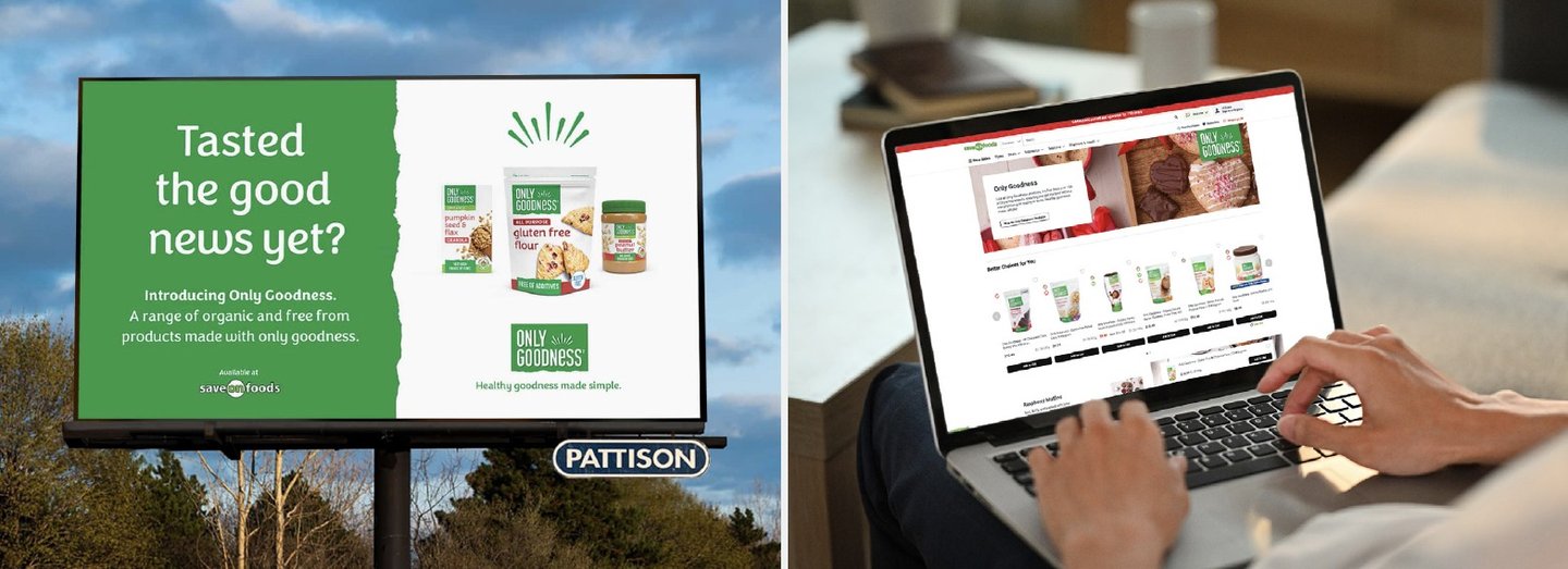 Only Goodness billboard and online store